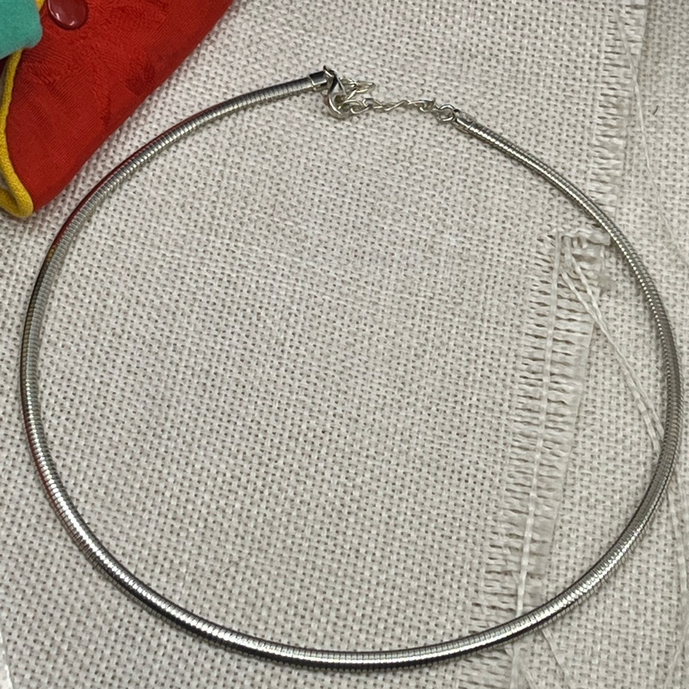 Vintage Milor Italy 925 Sterling Silver Omega Choker Necklace 16-18” Adjustable - Picture 12 of 17